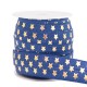 Elastic ribbon 15mm stars Dark blue